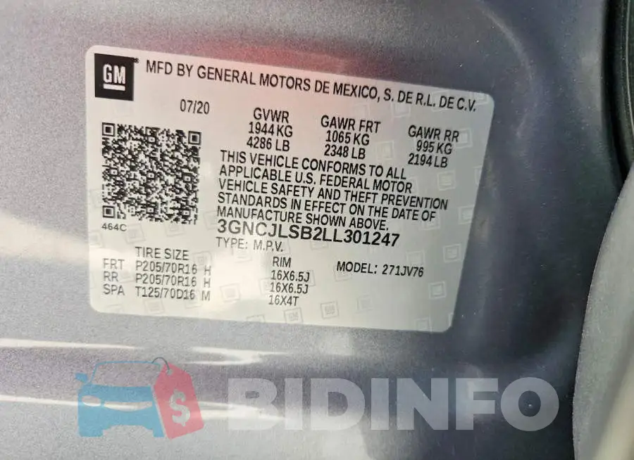 3GNCJLSB2LL301247 Photo# 14