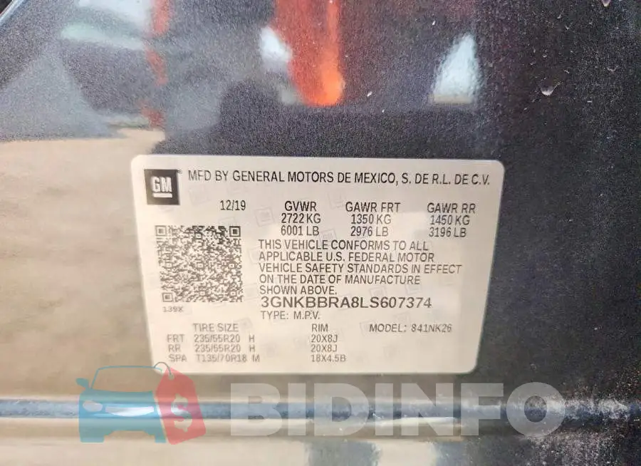 3GNKBBRA8LS607374 Photo# 14