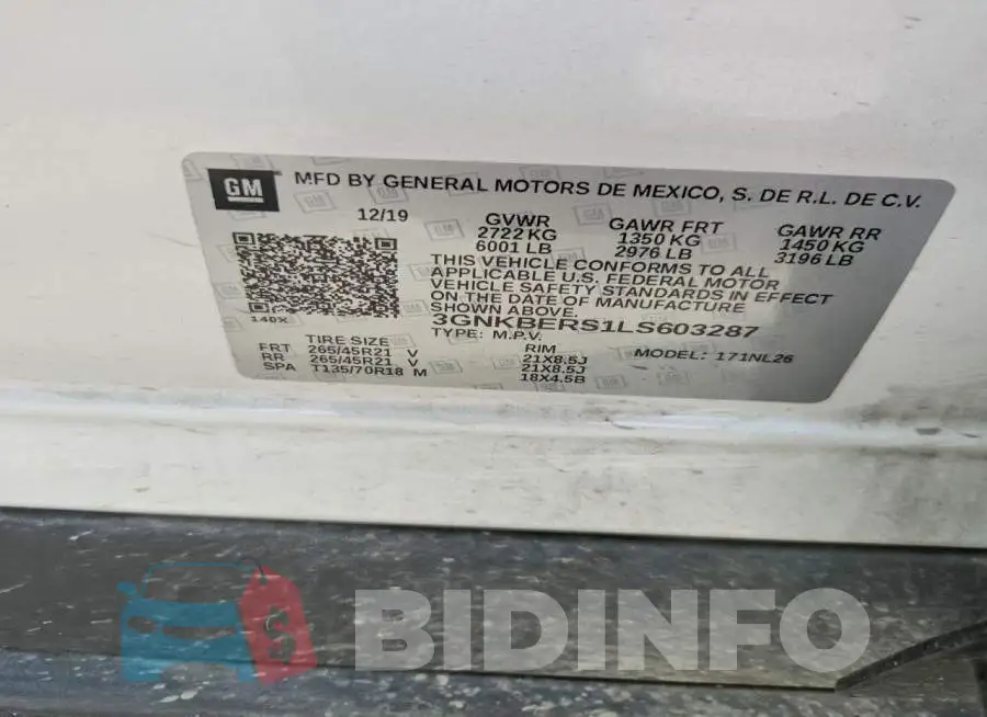 3GNKBERS1LS603287 Photo# 12