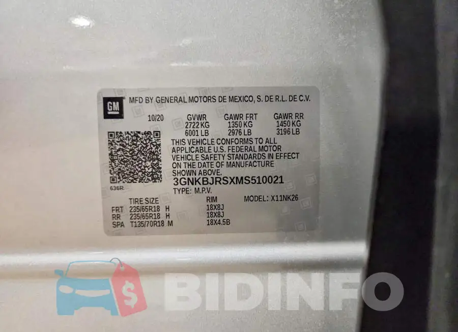 3GNKBJRSXMS510021 Photo# 12