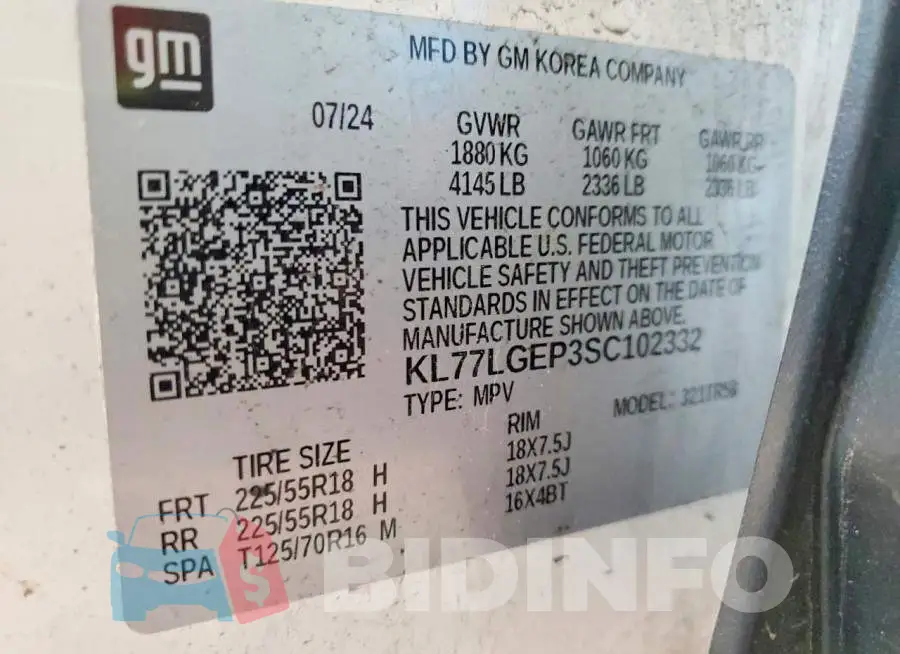 KL77LGEP3SC102332 Photo# 12