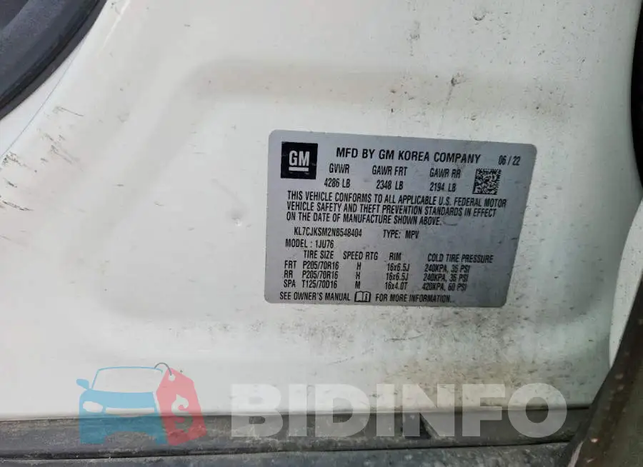 KL7CJKSM2NB548404 Photo# 13