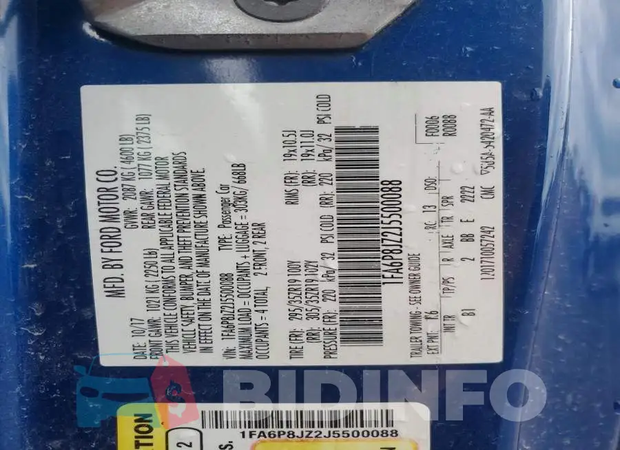 1FA6P8JZ2J5500088 Photo# 12
