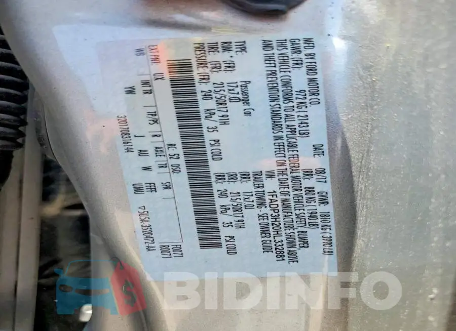 1FADP3H20HL332881 Photo# 12