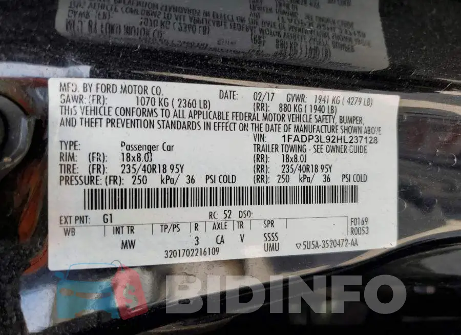 1FADP3L92HL237128 Photo# 12