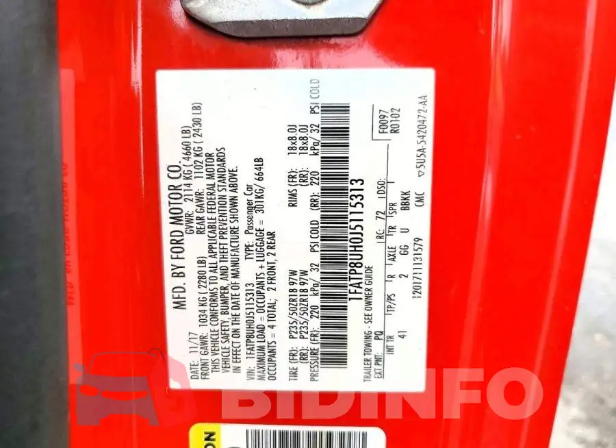 1FATP8UH0J5115313 Photo# 12