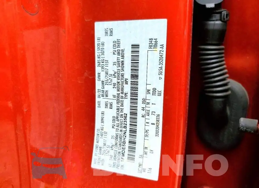 1FMDE5BH2NLB23562 Photo# 14