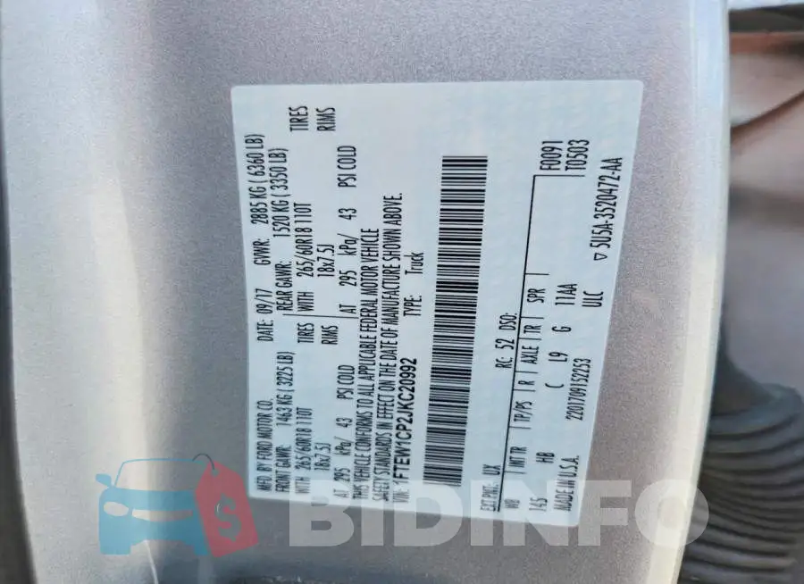 1FTEW1CP2JKC20992 Photo# 12