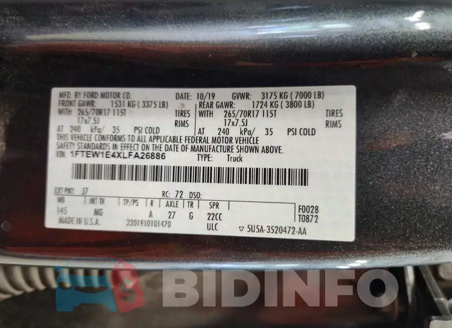 1FTEW1E4XLFA26886 Photo# 12