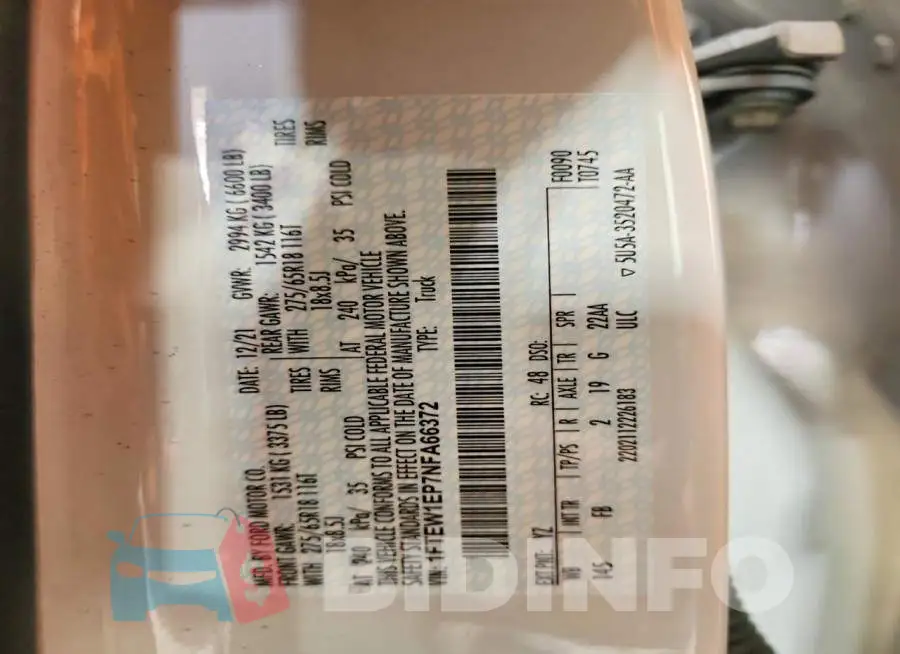 1FTEW1EP7NFA66372 Photo# 12