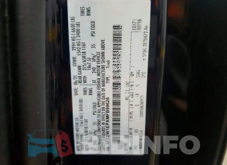 1FTEW1EPXMFB99626 Photo# 12