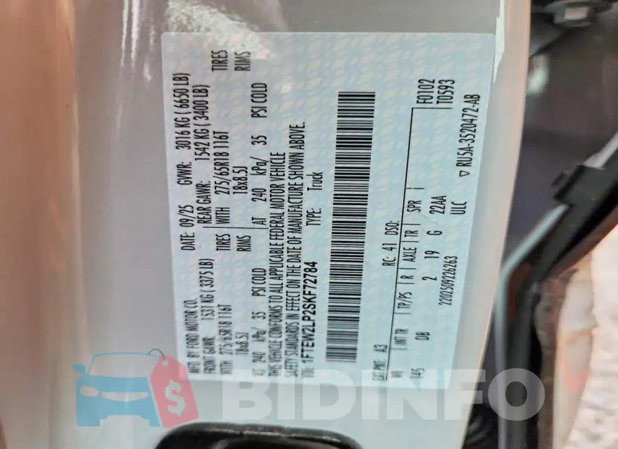 1FTEW2LP2SKF72784 Photo# 12