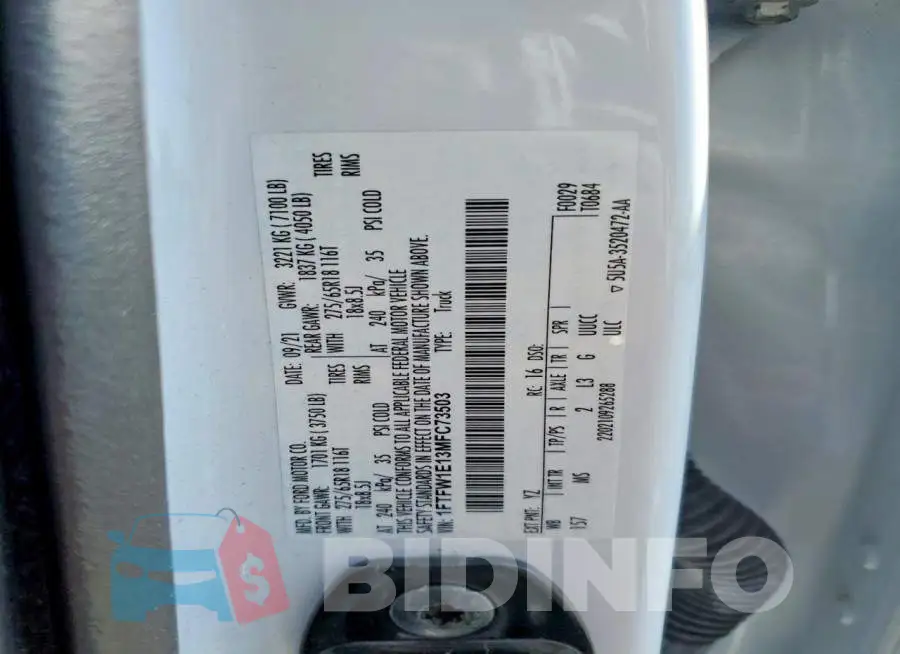 1FTFW1E13MFC73503 Photo# 12