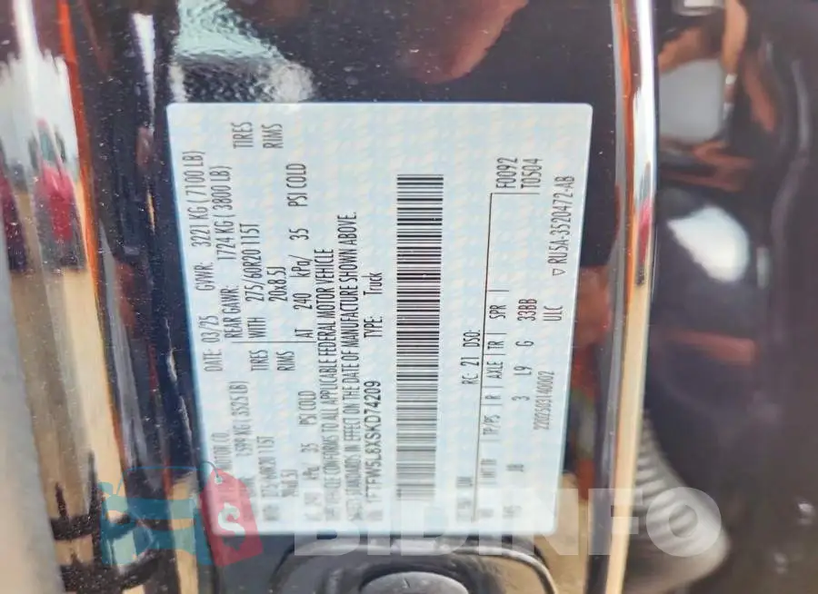 1FTFW5L8XSKD74209 Photo# 13
