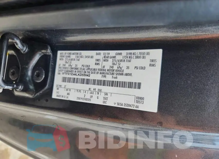 1FTFX1E44LKD55642 Photo# 13