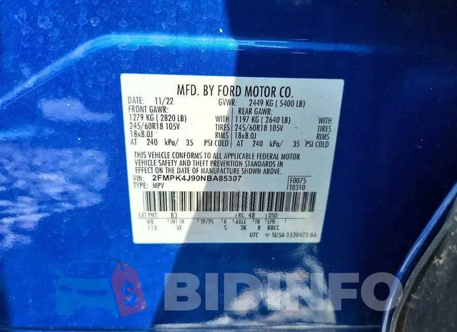2FMPK4J90NBA85307 Photo# 13