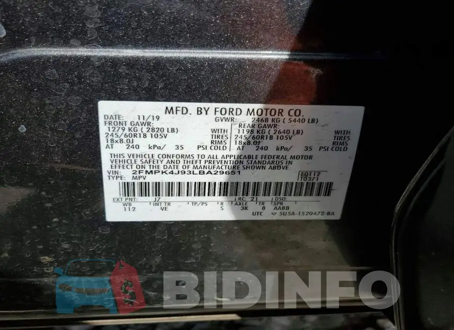 2FMPK4J93LBA29651 Photo# 13