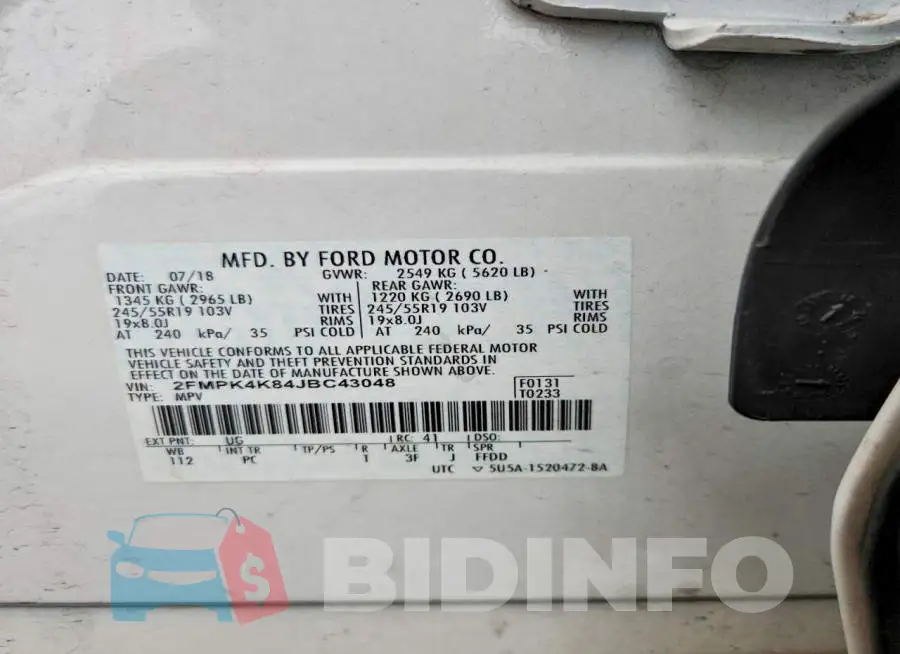 2FMPK4K84JBC43048 Photo# 13