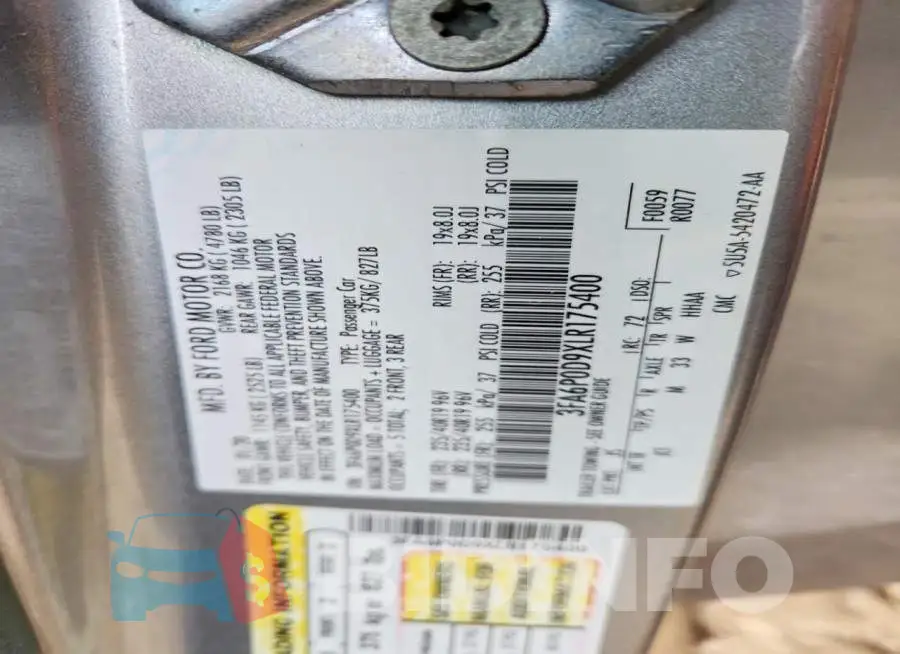 3FA6P0D9XLR175400 Photo# 12