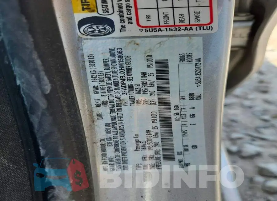 3FADP4BJXHM158063 Photo# 13