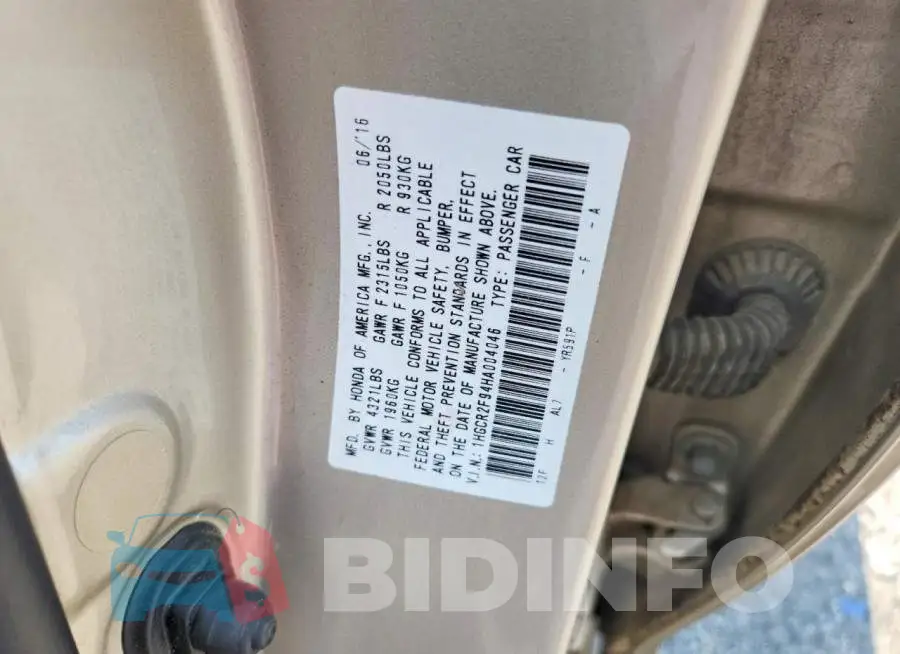 1HGCR2F94HA004046 Photo# 12
