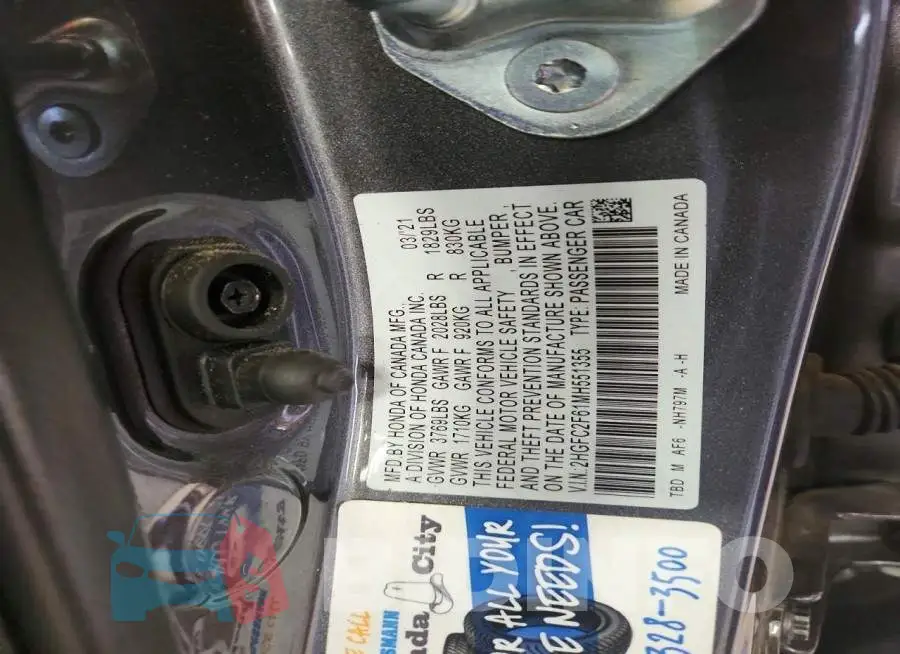 2HGFC2F61MH551355 Photo# 12