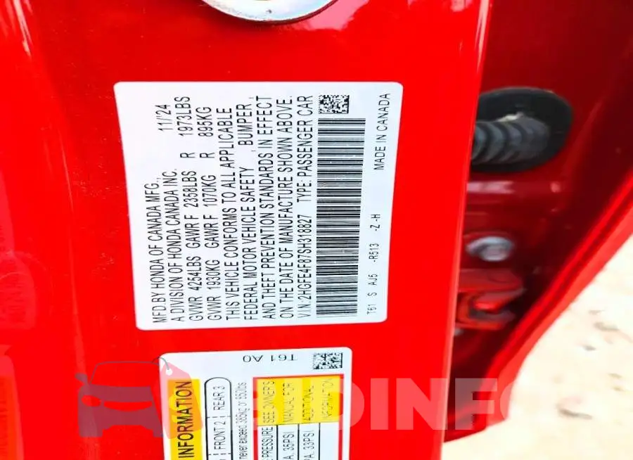 2HGFE4F87SH318827 Photo# 12