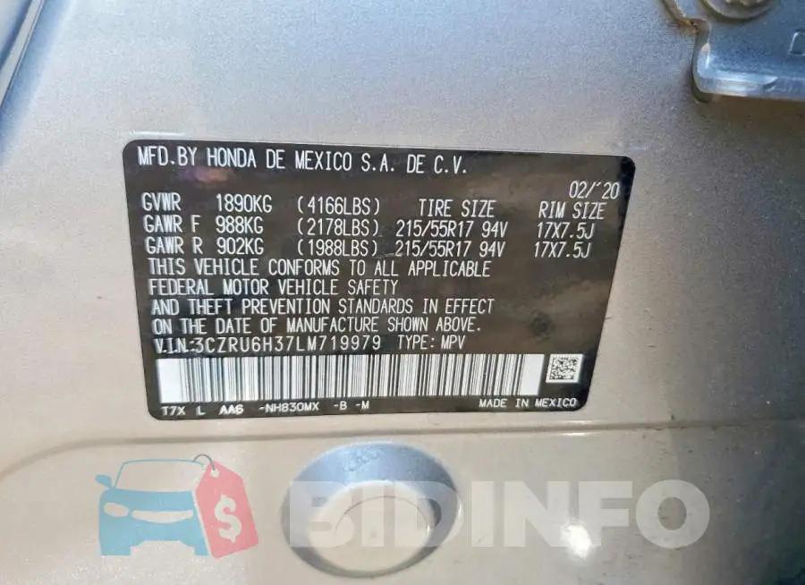 3CZRU6H37LM719979 Photo# 12