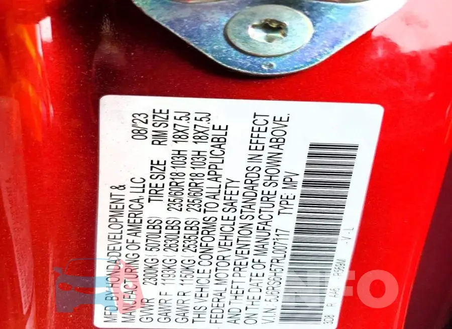 5J6RS6H57RL007117 Photo# 13