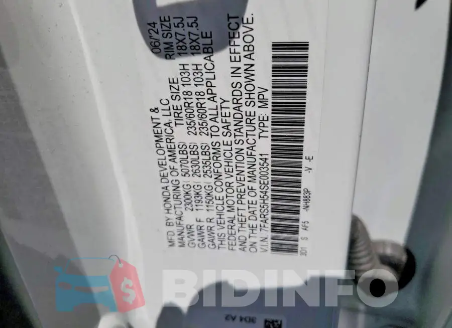 7FARS5H54SE003541 Photo# 13