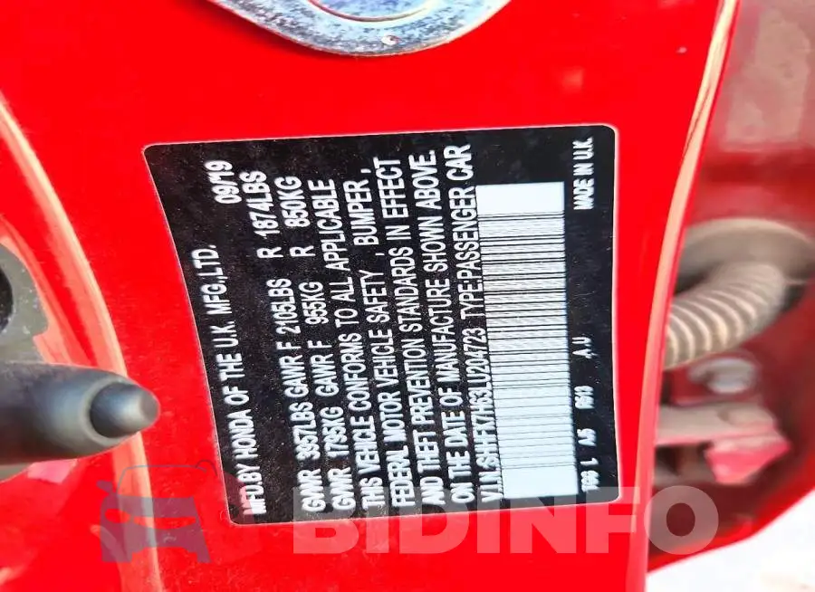 SHHFK7H63LU204723 Photo# 13