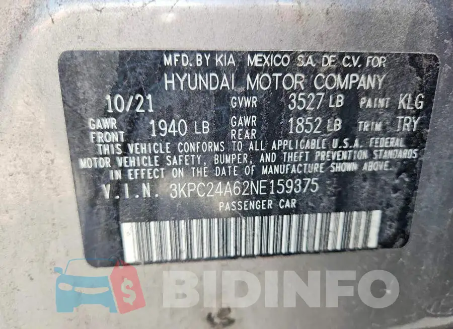 3KPC24A62NE159375 Photo# 12