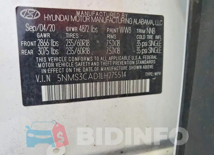 5NMS3CAD1LH275514 Photo# 14