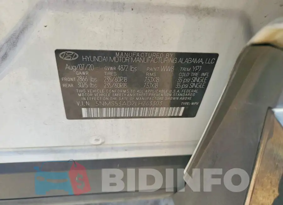 5NMS53AD2LH263303 Photo# 12