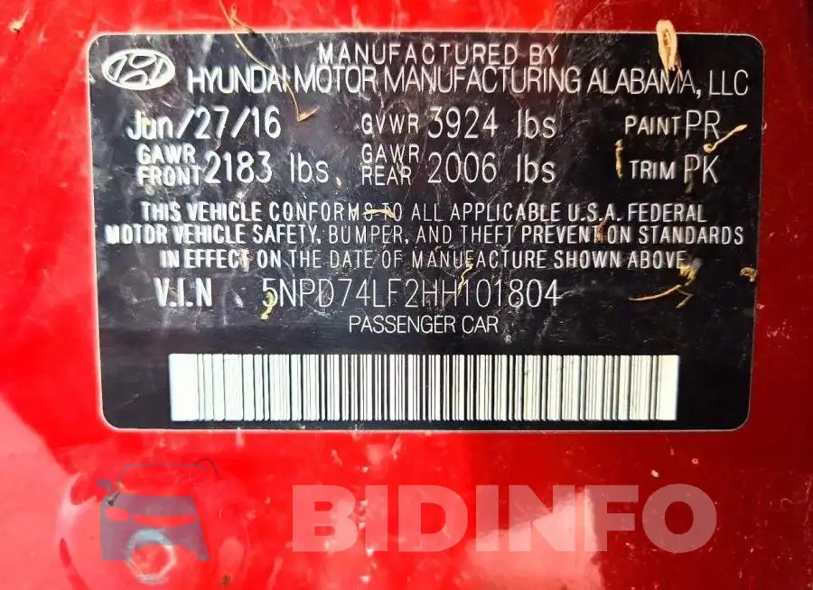 5NPD74LF2HH101804 Photo# 12