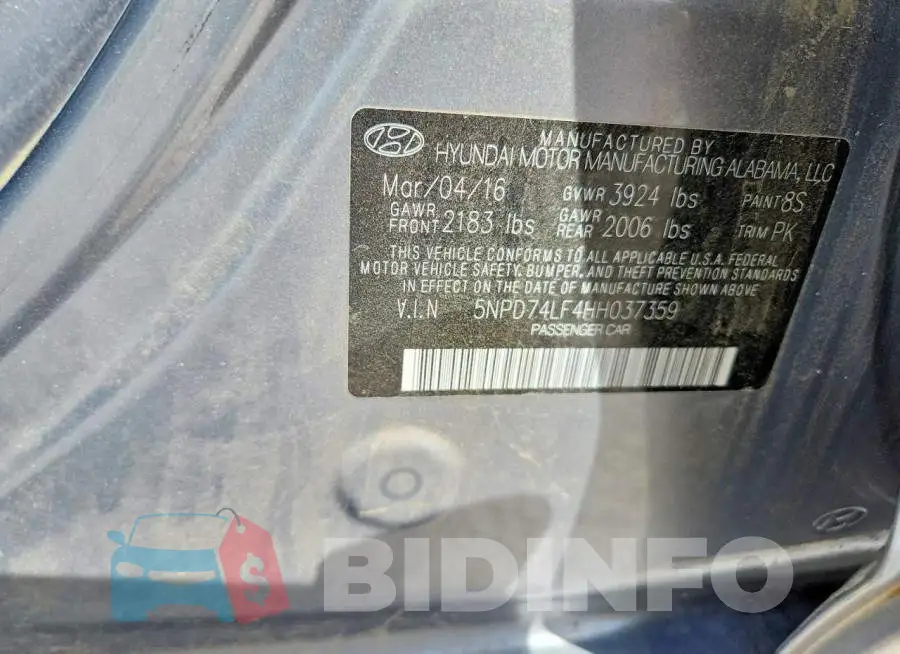 5NPD74LF4HH037359 Photo# 12