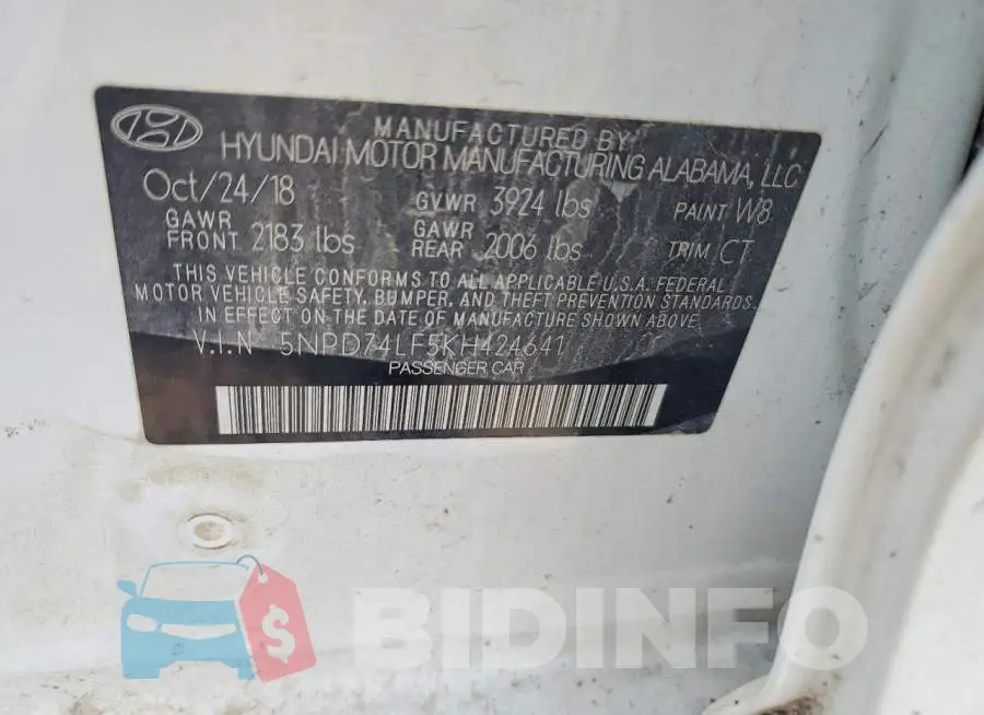 5NPD74LF5KH424641 Photo# 12