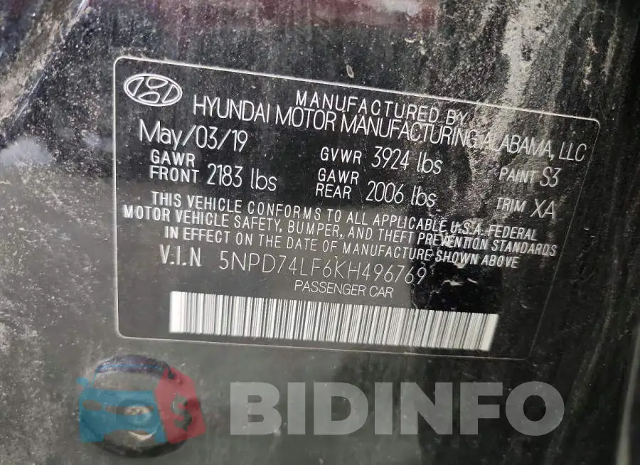 5NPD74LF6KH496769 Photo# 12