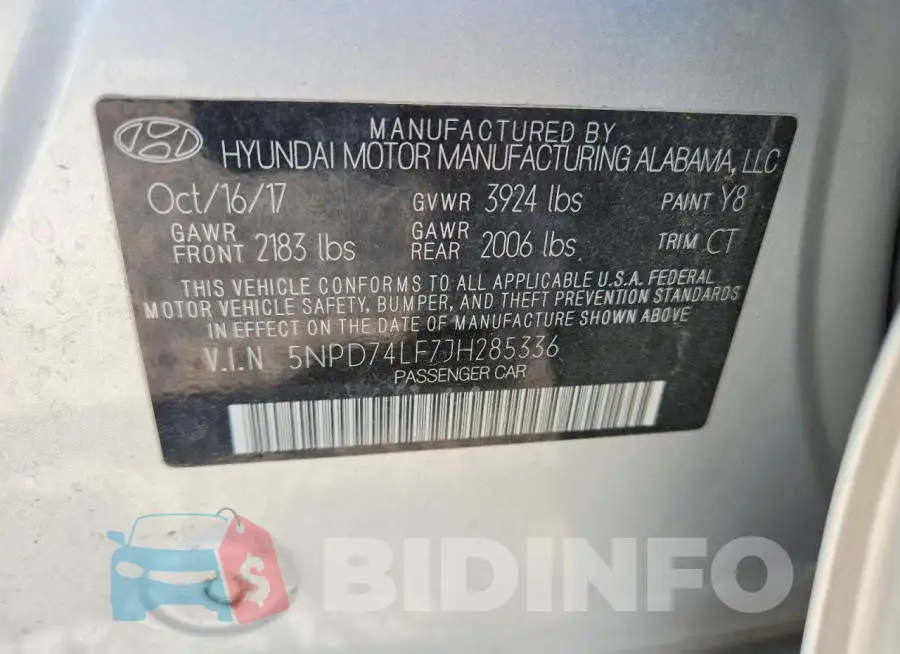 5NPD74LF7JH285336 Photo# 13