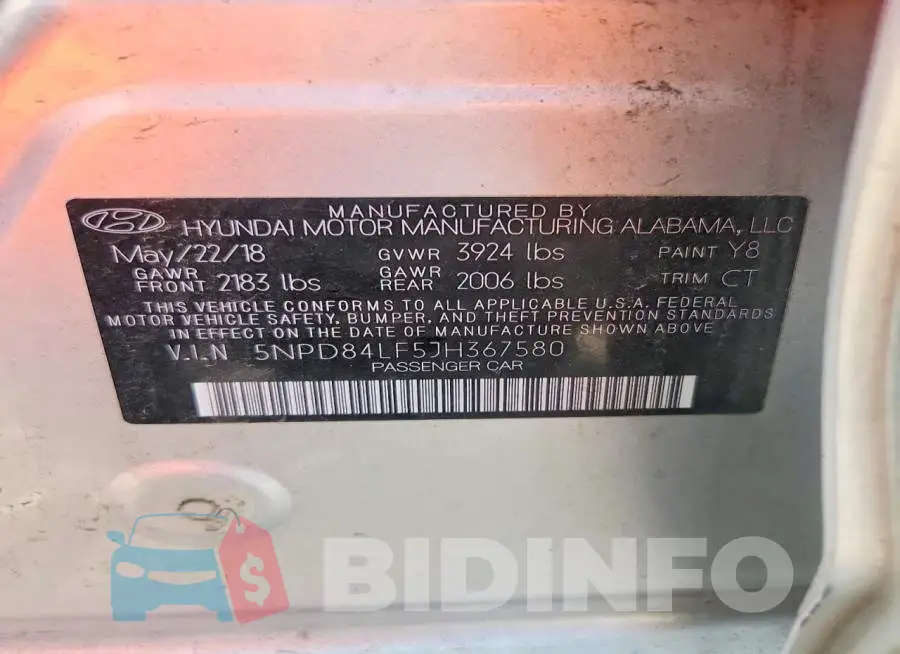5NPD84LF5JH367580 Photo# 12