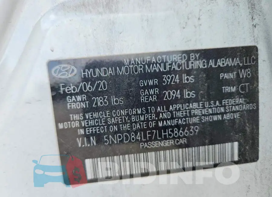 5NPD84LF7LH586639 Photo# 12