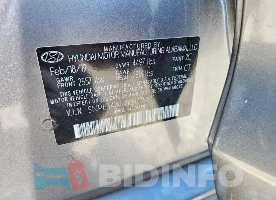 5NPE34AF4KH778671 Photo# 13