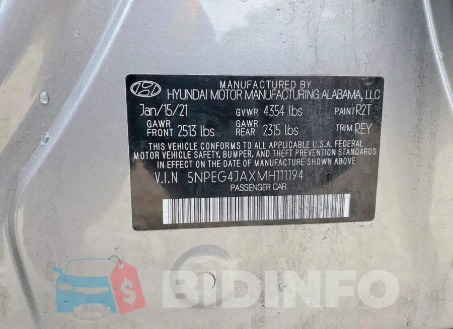 5NPEG4JAXMH111194 Photo# 13