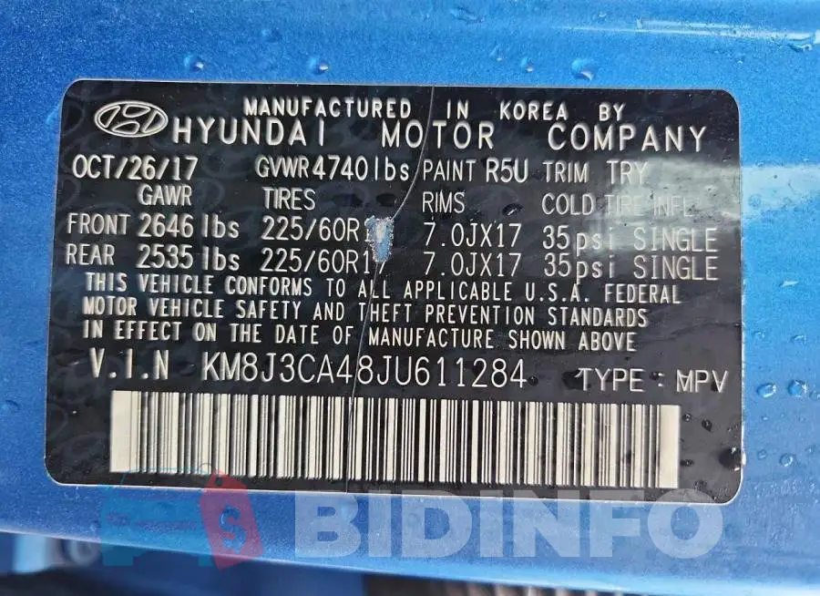 KM8J3CA48JU611284 Photo# 13