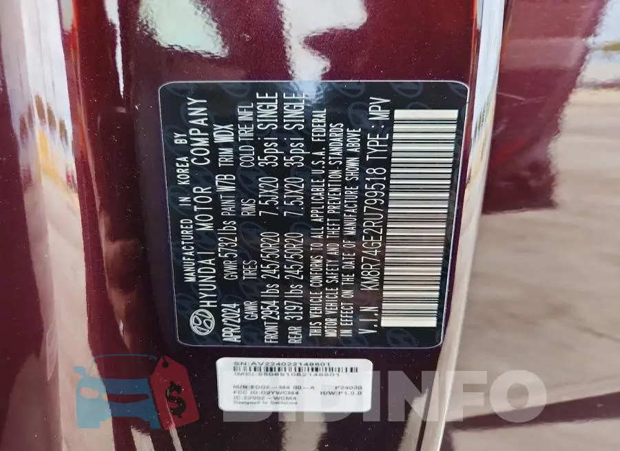 KM8R74GE2RU799518 Photo# 13