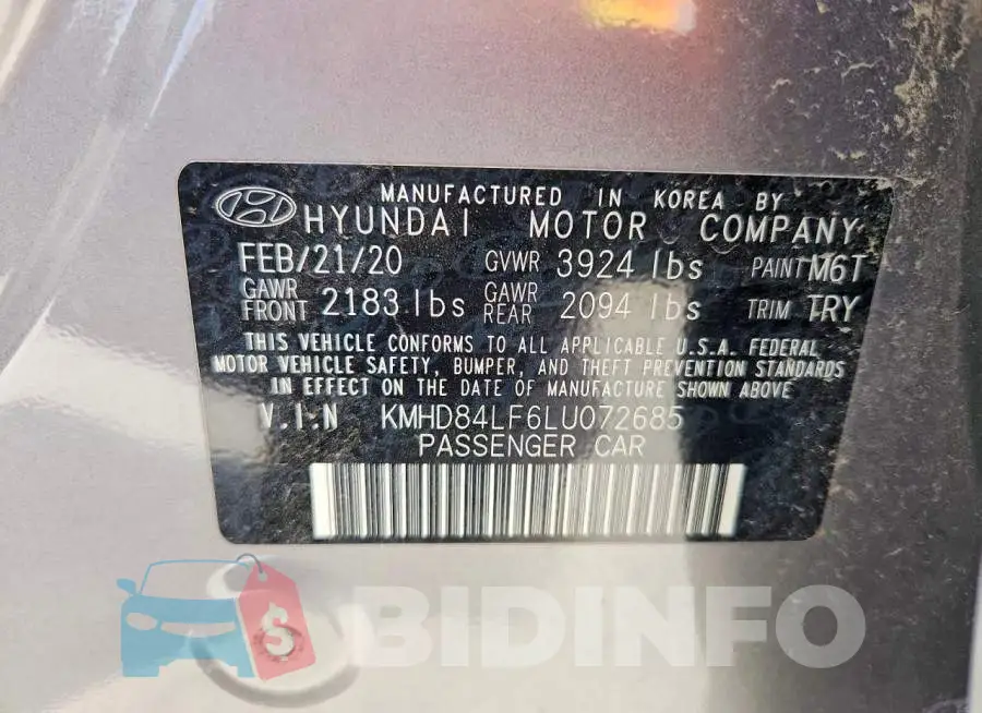 KMHD84LF6LU072685 Photo# 12