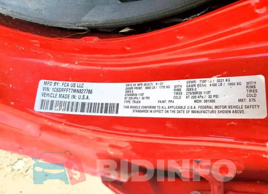 1C6SRFFT7MN827786 Photo# 12