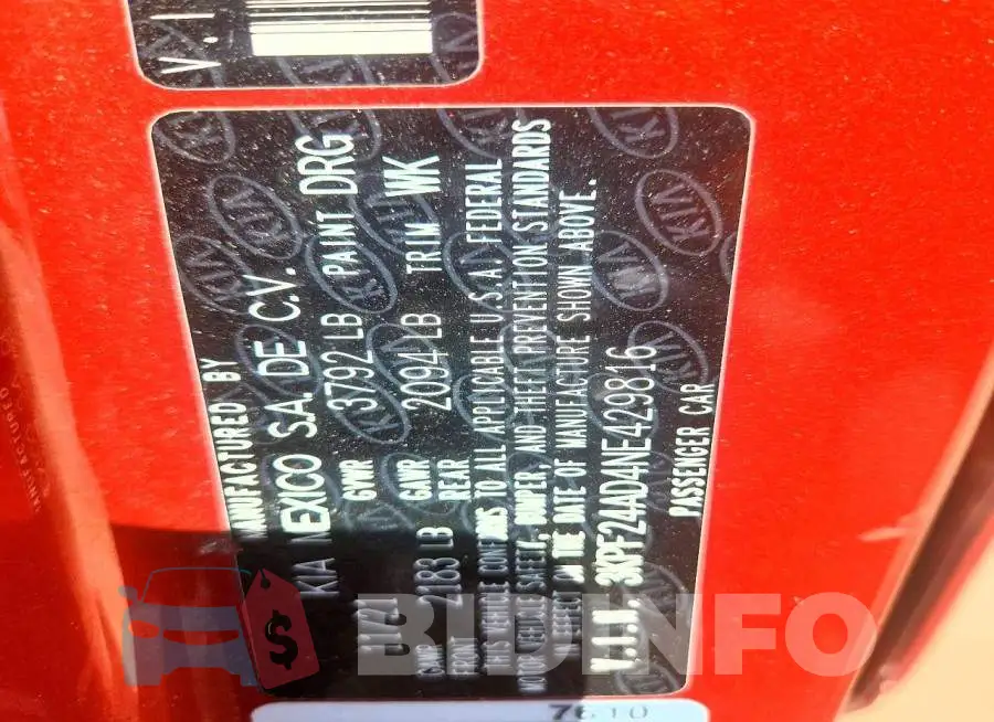 3KPF24AD4NE429816 Photo# 12
