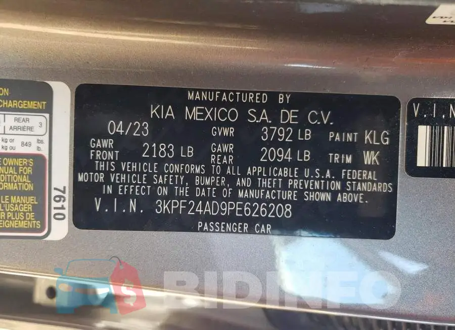 3KPF24AD9PE626208 Photo# 12