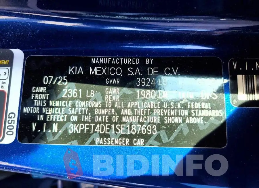 3KPFT4DE1SE187693 Photo# 12